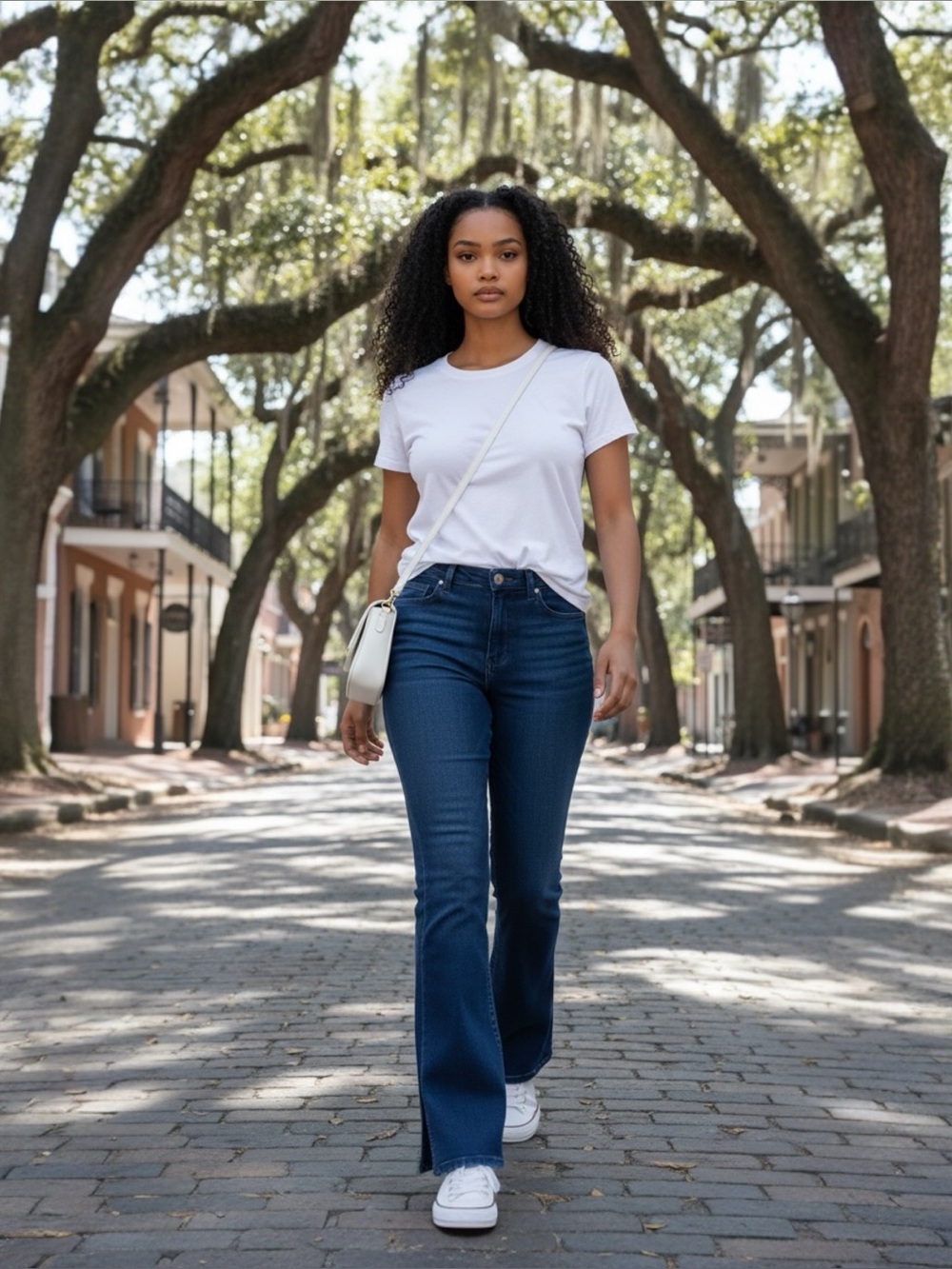Fashion Nova High-Rise Dark Blue Flare Wide Leg Jeans with Slits Size 18